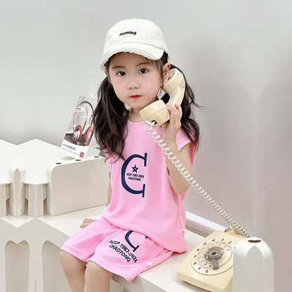 Children Clothing Sets Summer Sleeveless Vest+shorts