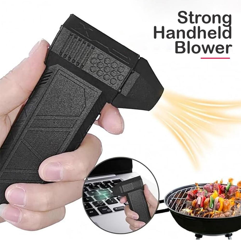 8000mAh Battery: Multi-Purpose Mini Wind Blower & BBQ Fan with Type-C Fast Charging & Storage Case